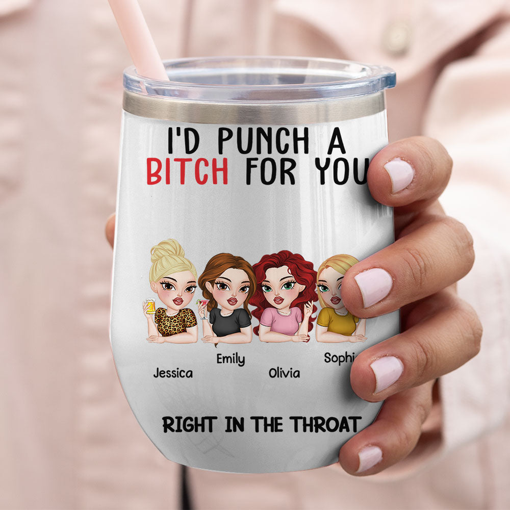 Punch For My Bestie - Personalized Custom Wine Tumbler