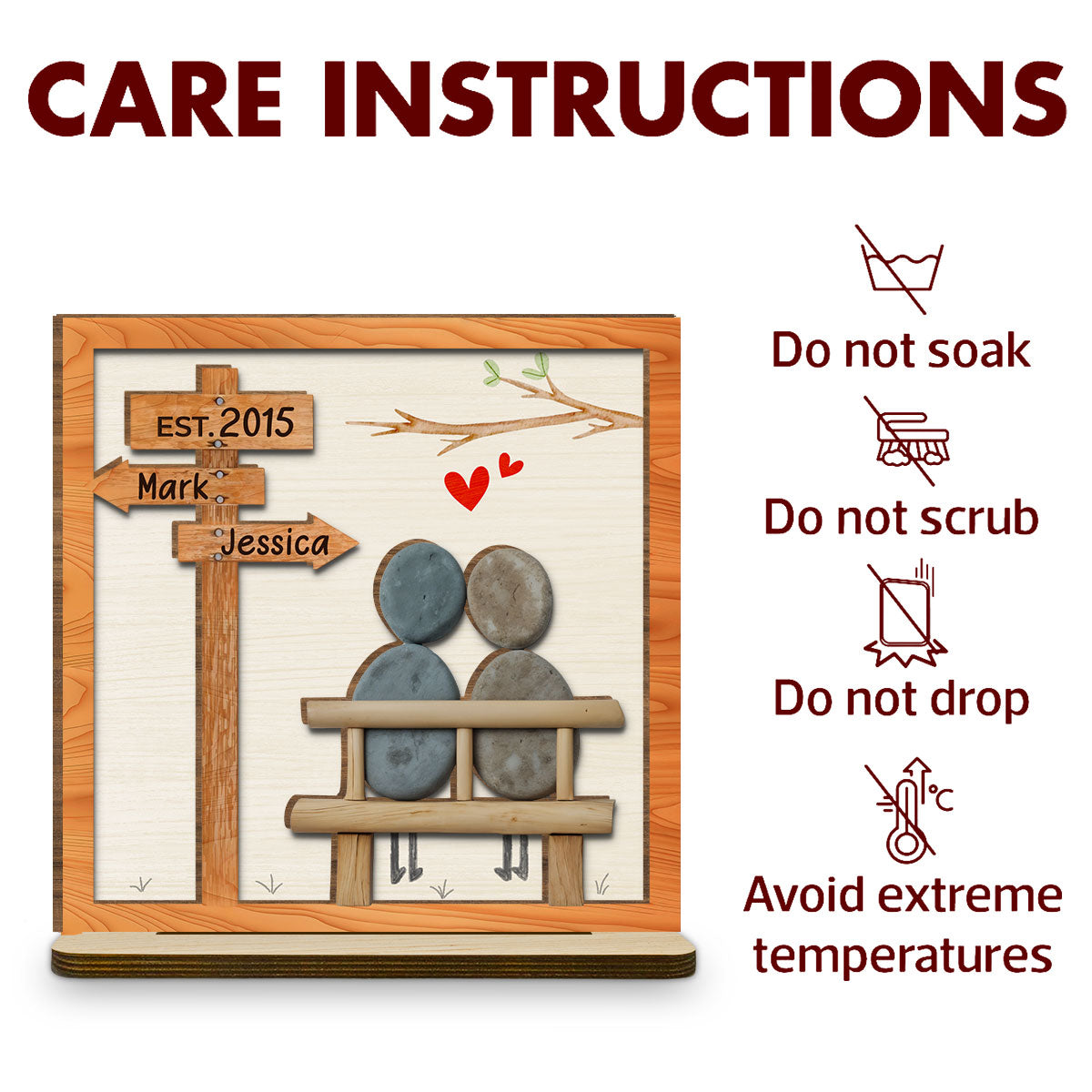 I Need You Because I Love You - Personalized Custom 2-Layer Wood Plaque With Flat Base