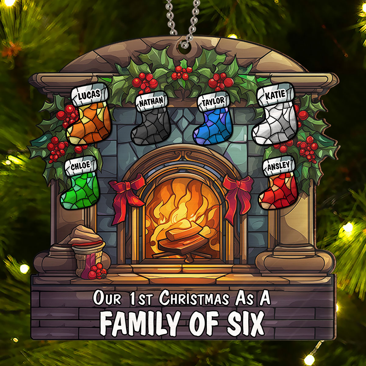 As A Family Of - Personalized Custom Suncatcher Ornament