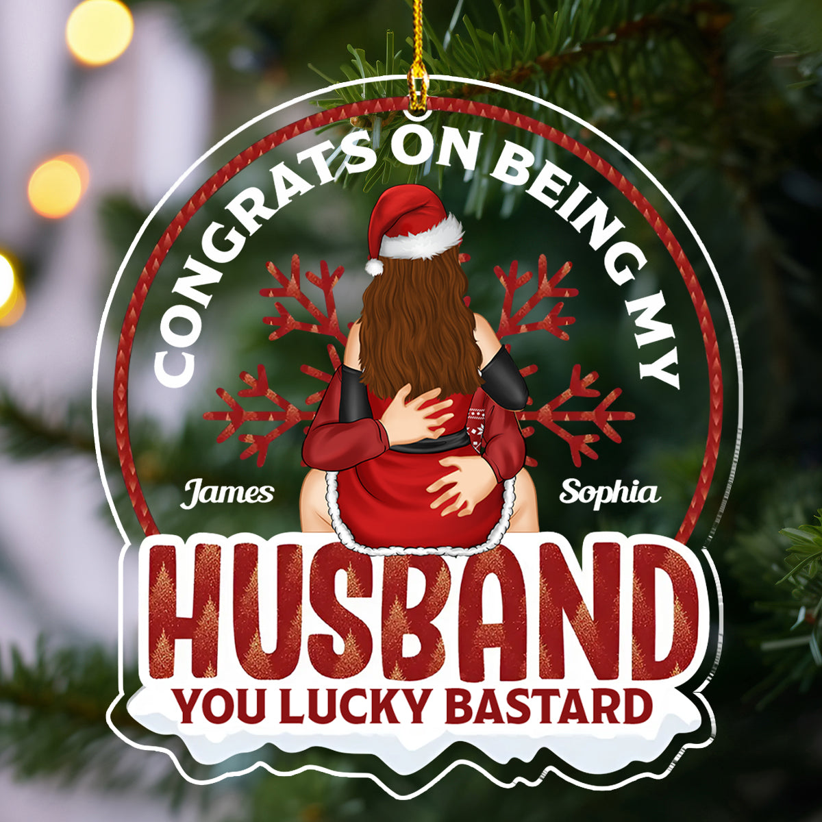 Congrats On Being My Husband - Personalized Custom Acrylic Ornament