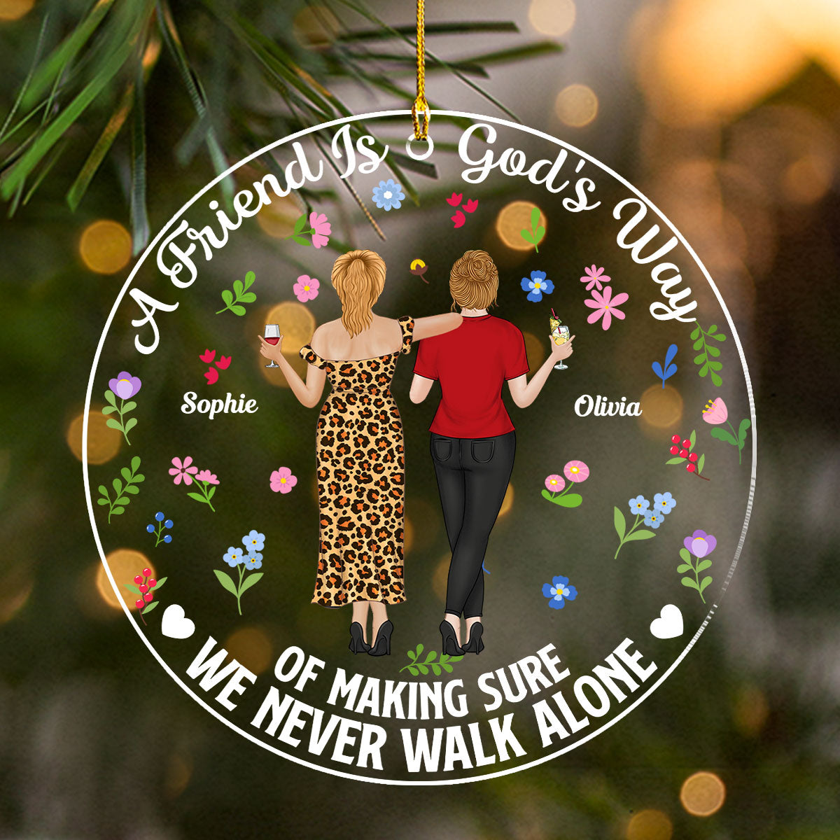 A Friend Is God Is Way - Personalized Custom Acrylic Ornament