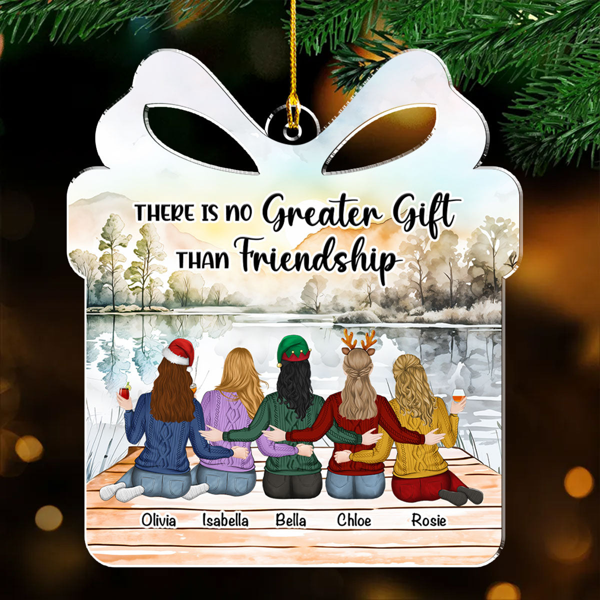 Friendship Is A Gift - Personalized Custom Acrylic Ornament