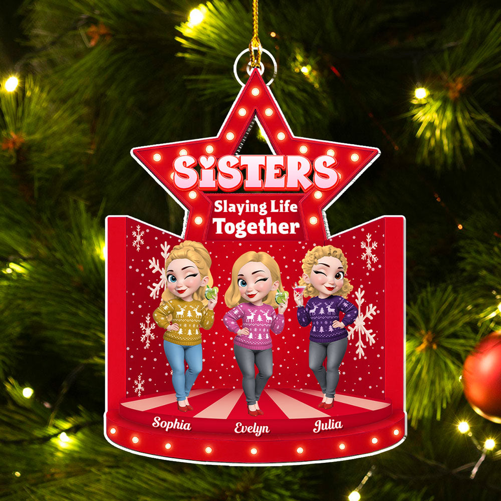 Bestie Claus Is Coming To Town - Personalized Custom Acrylic Ornament