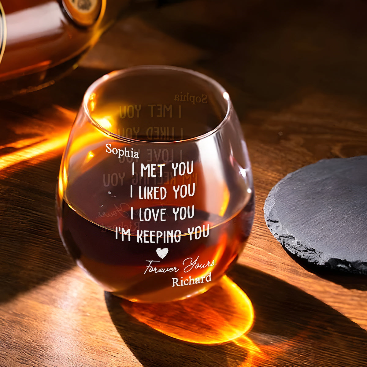 I Met You I Liked You - Personalized Custom Wine Glass