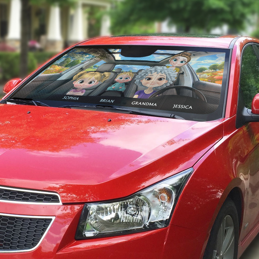 Life Is Better With Grandkids - Personalized Car Sunshade