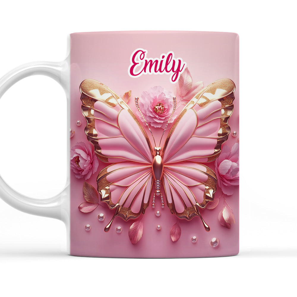 Butterfly Beautiful - Personalized Custom 3D Effect Coffee Mug