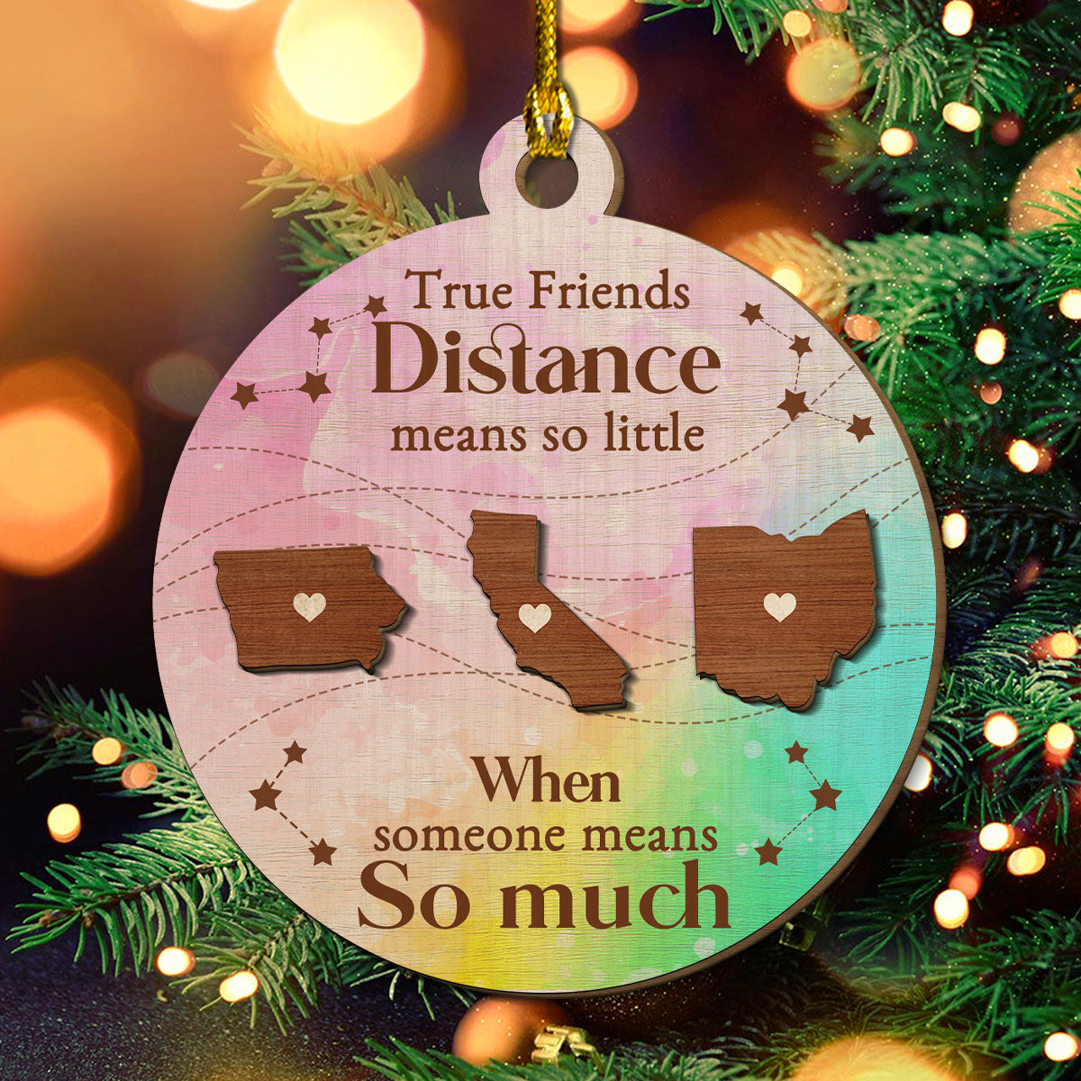 True Friendship Resists Time - Personalized Custom Freeshape 2-Layered Wood Ornament