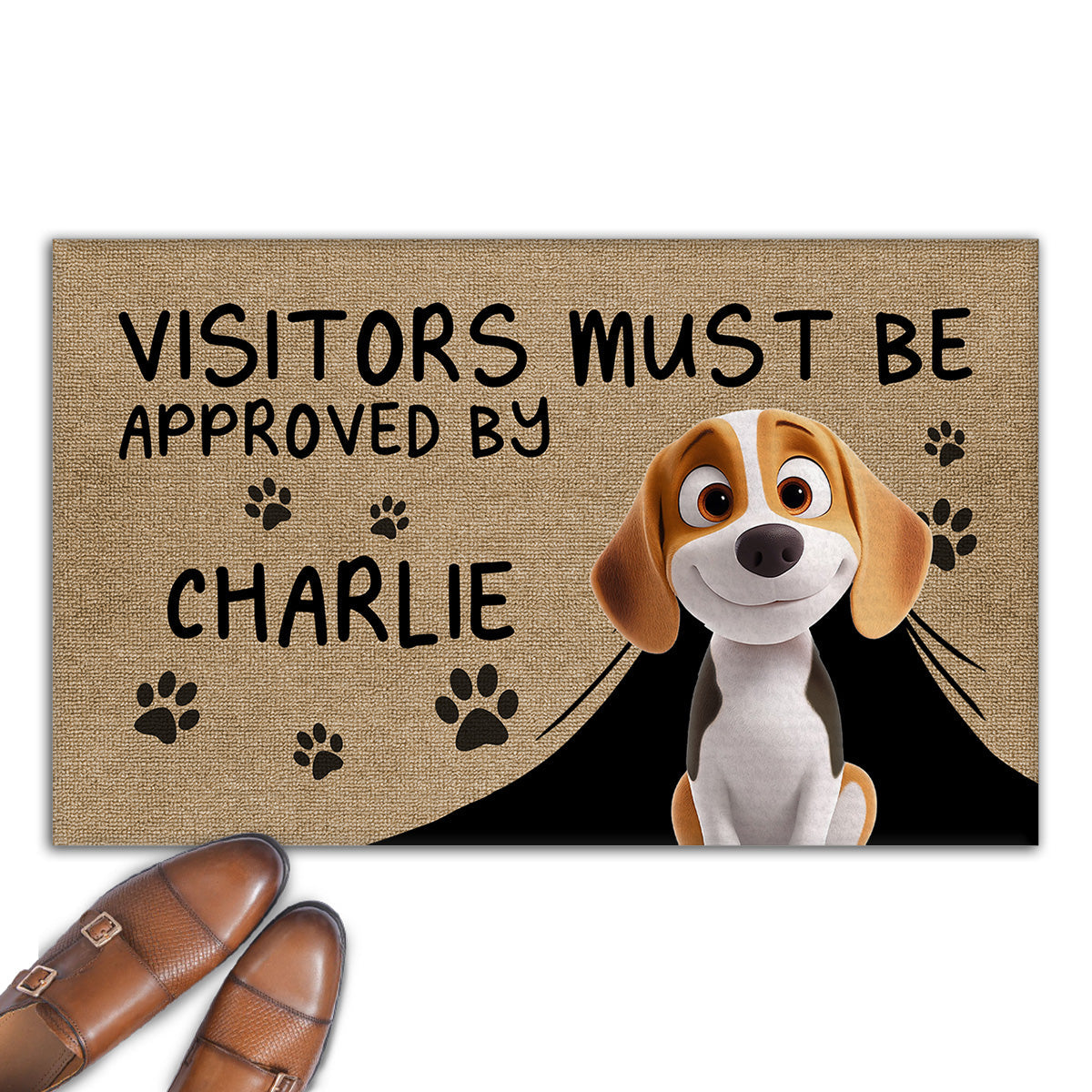 Approved By Dog Cartoon - Personalized Custom Doormat