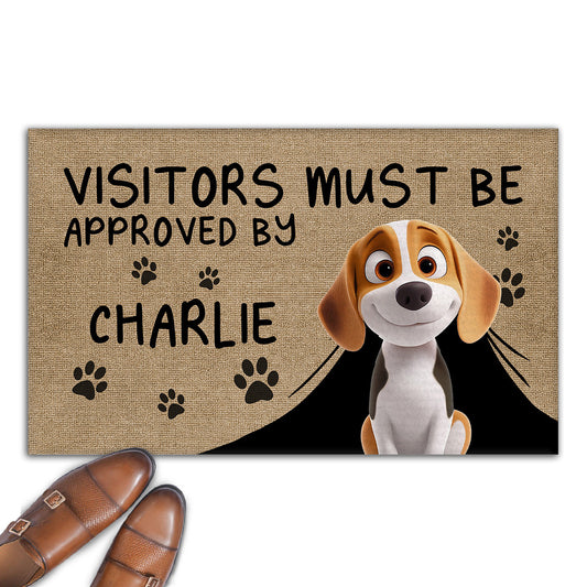 Approved By Dog Cartoon - Personalized Custom Doormat