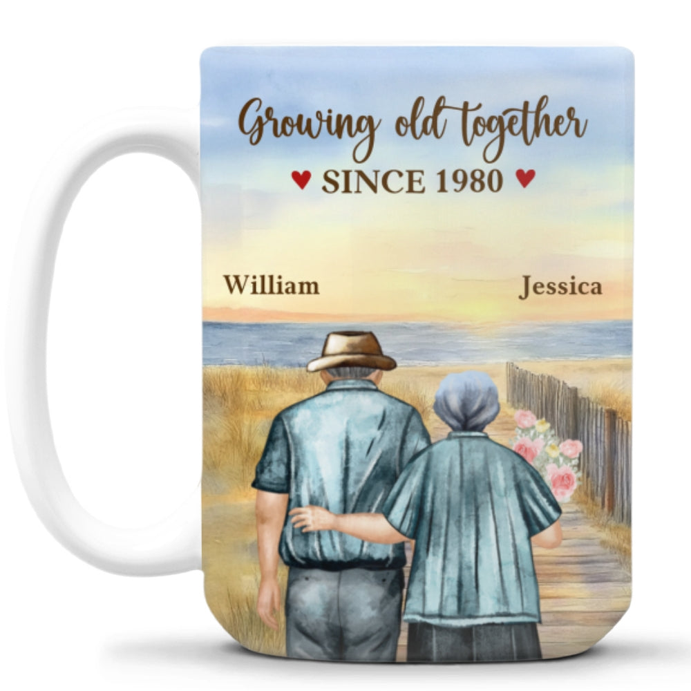 Growing Old Together - Personalized Custom Coffee Mug