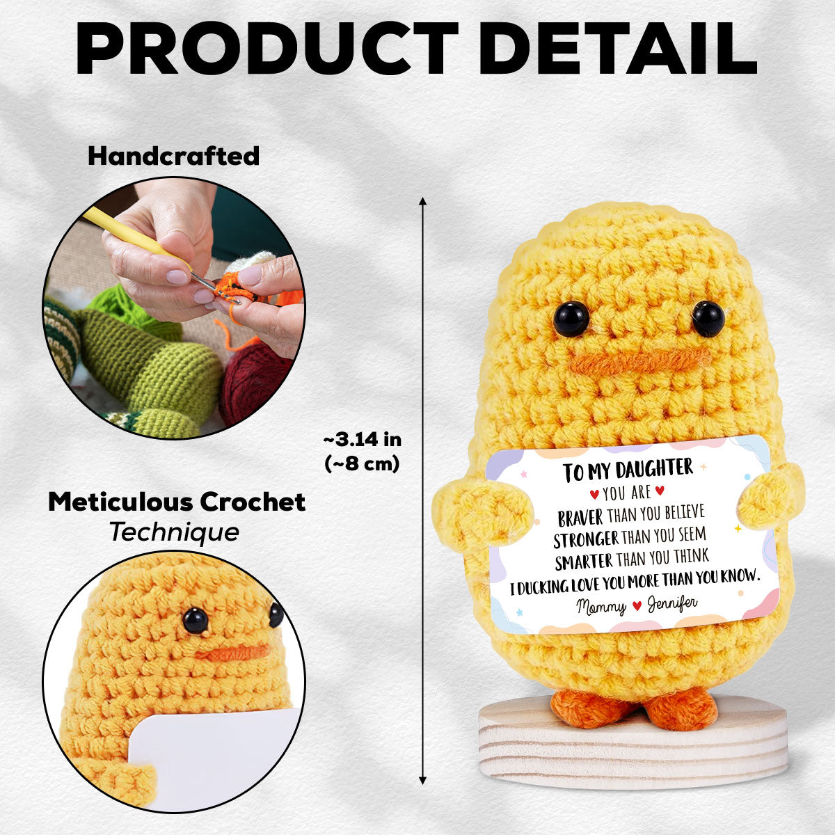 I Ducking Love You - Personalized Custom Duck Crocheted Plushie With Message