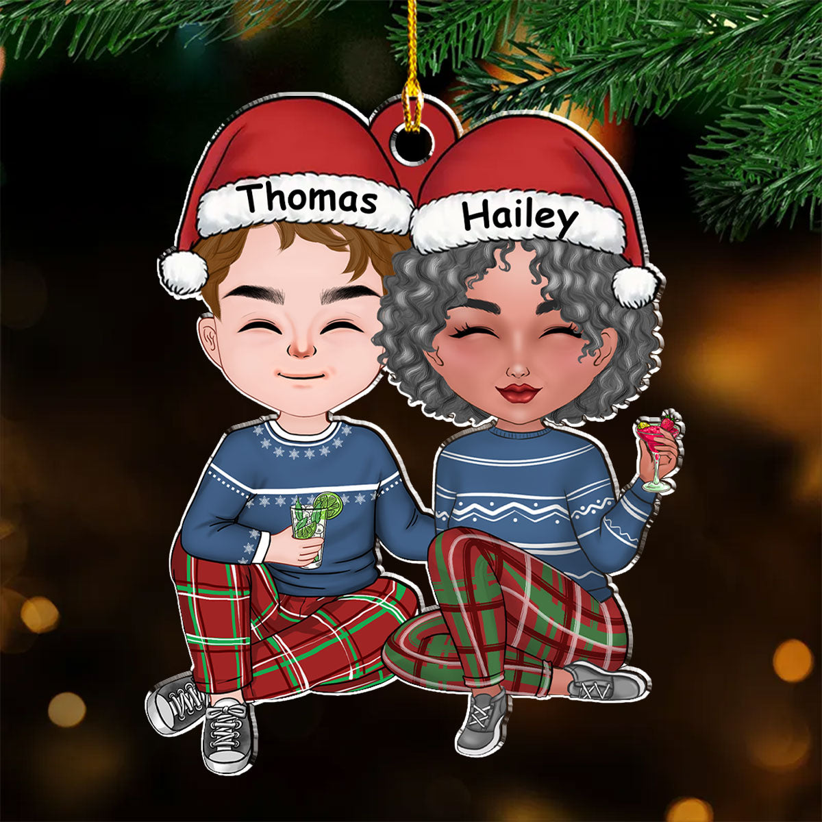 Cheers To A Merry Christmas - Personalized Custom Acrylic Ornament