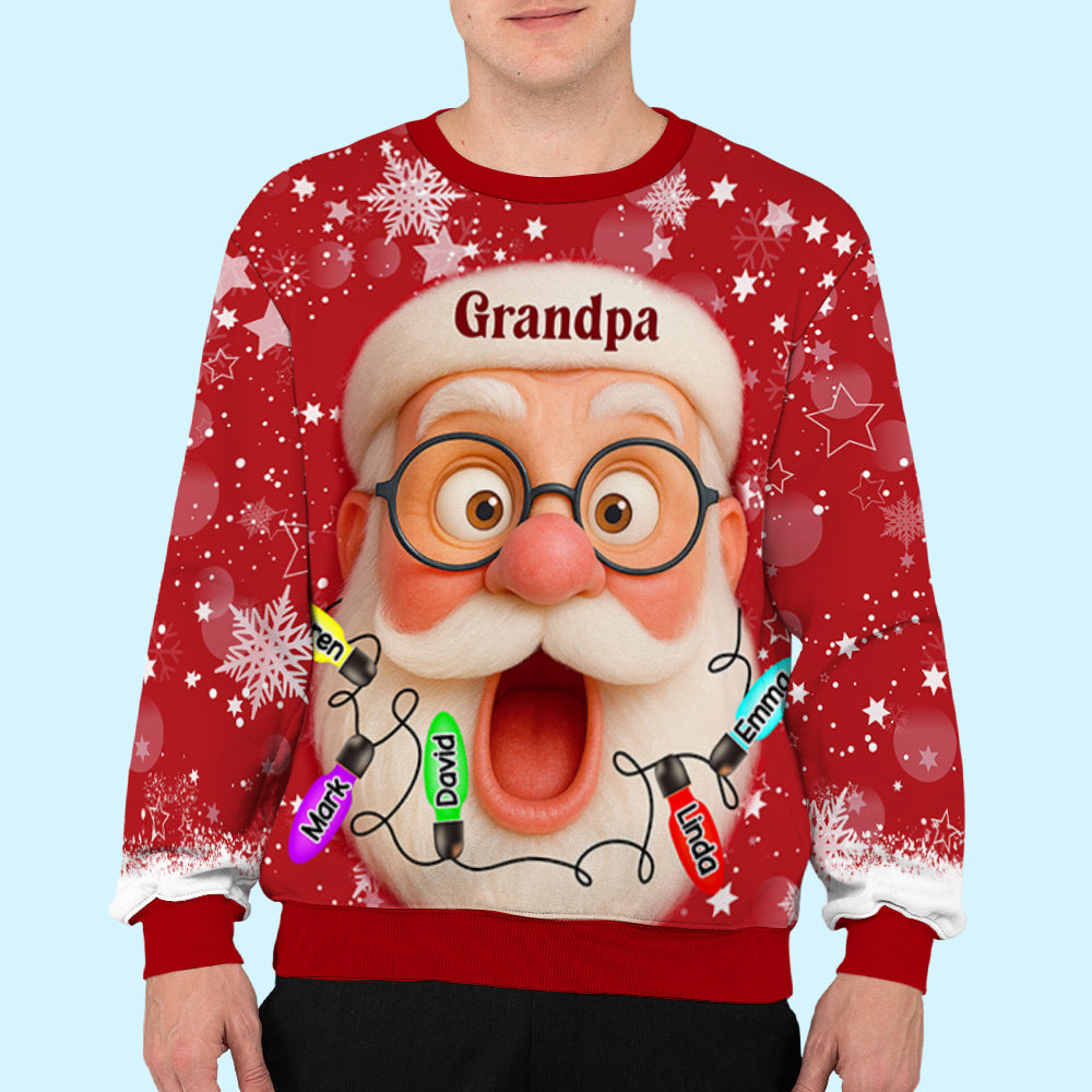 Grandpa And Grandkids Christmas - Personalized Custom All-Over-Print Sweatshirt