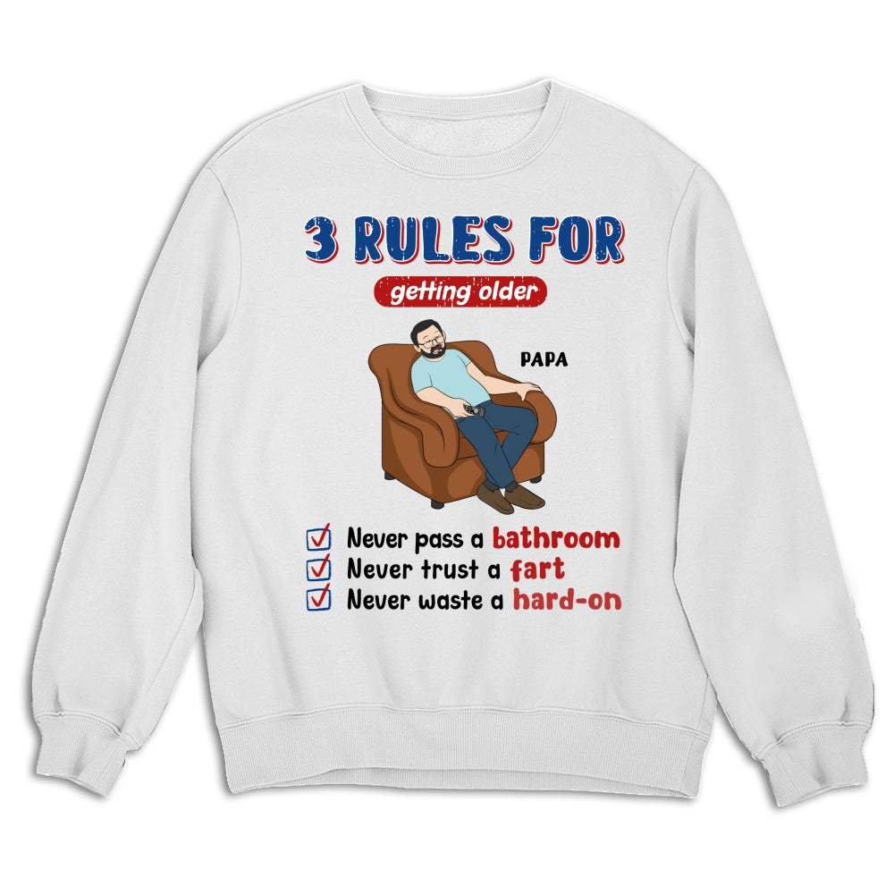 Grandpa Rules Laugh Leak Repeat - Personalized Custom Shirt