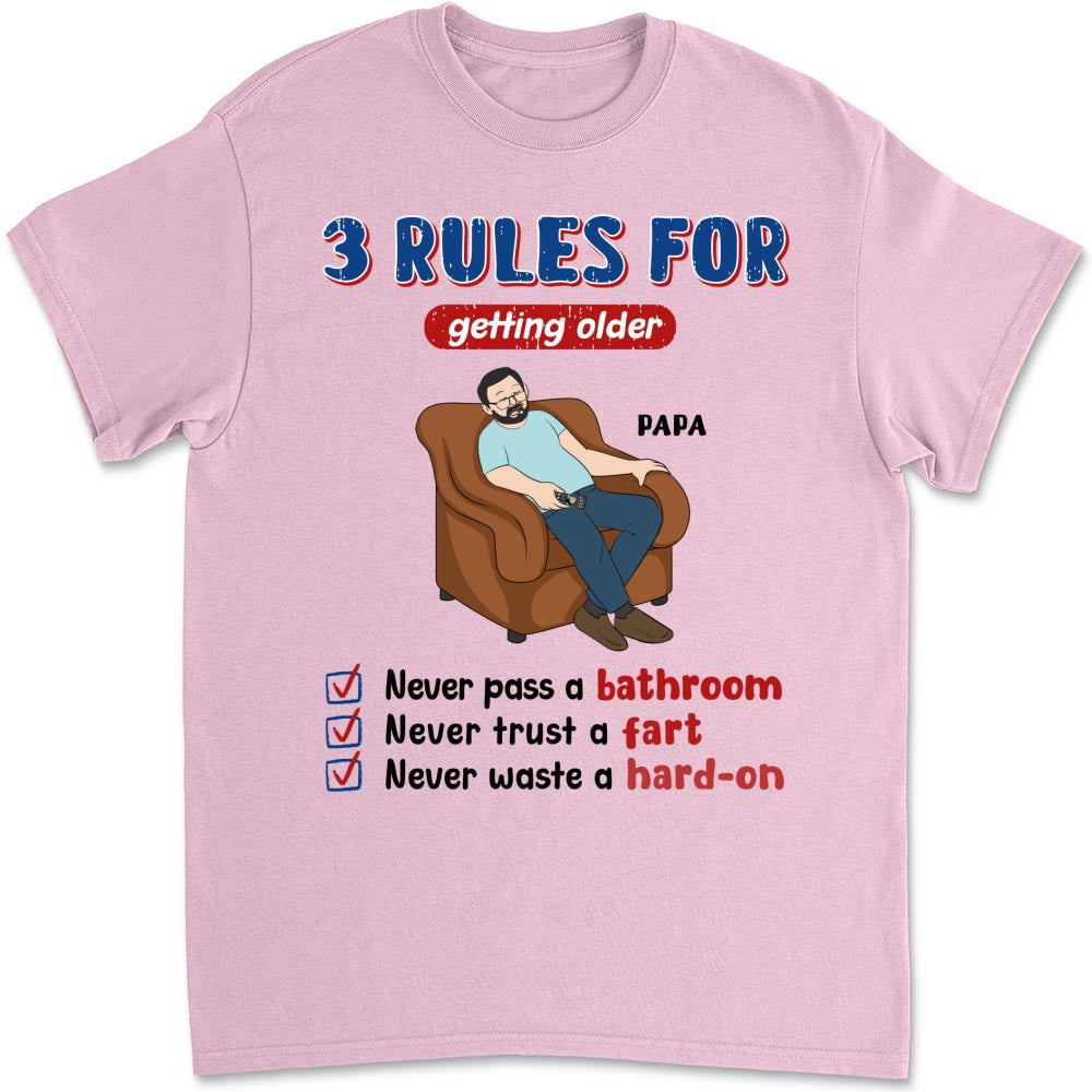 Grandpa Rules Laugh Leak Repeat - Personalized Custom Shirt