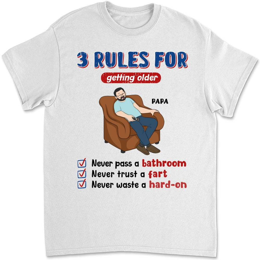 Grandpa Rules Laugh Leak Repeat - Personalized Custom Shirt