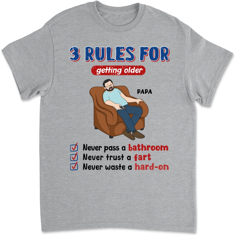 Grandpa Rules Laugh Leak Repeat - Personalized Custom Shirt