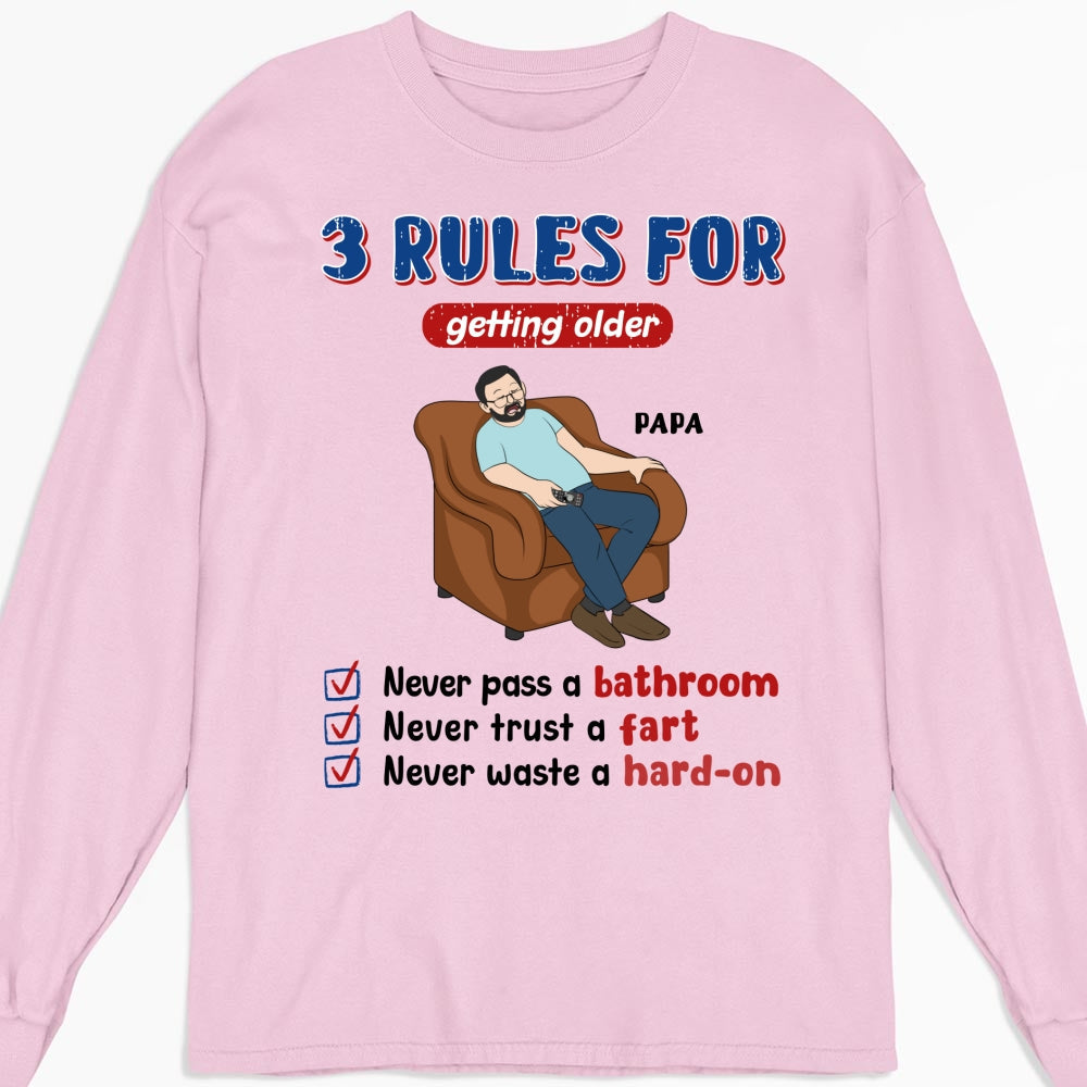 Grandpa Rules Laugh Leak Repeat - Personalized Custom Shirt