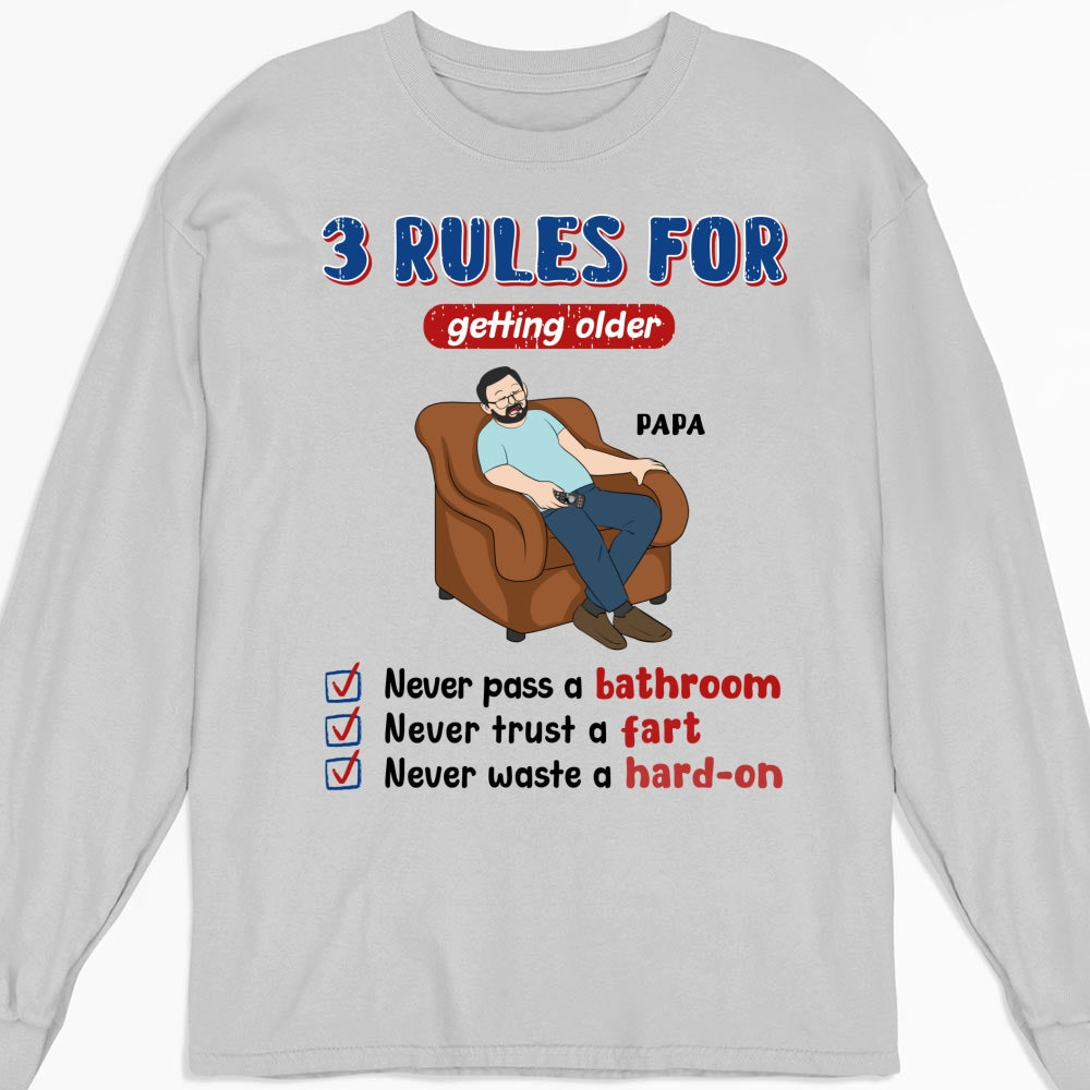 Grandpa Rules Laugh Leak Repeat - Personalized Custom Shirt