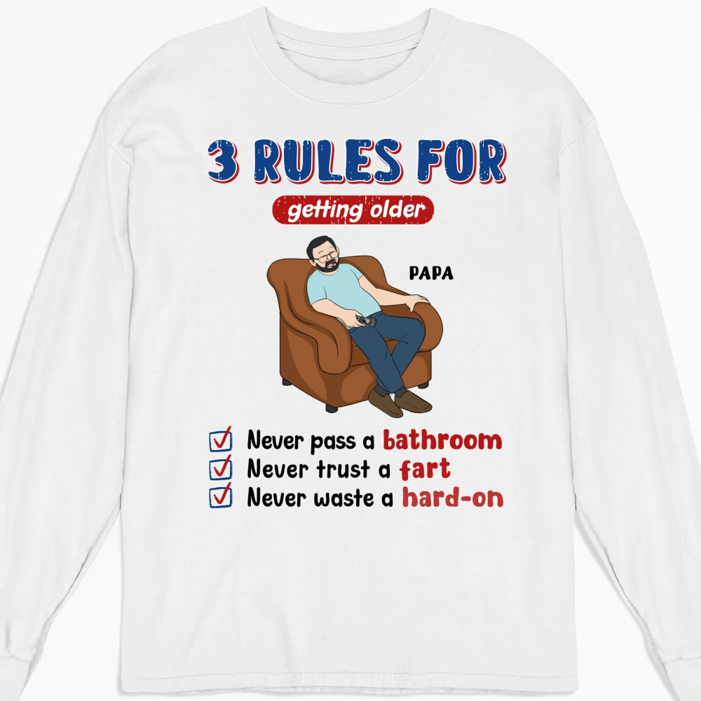 Grandpa Rules Laugh Leak Repeat - Personalized Custom Shirt