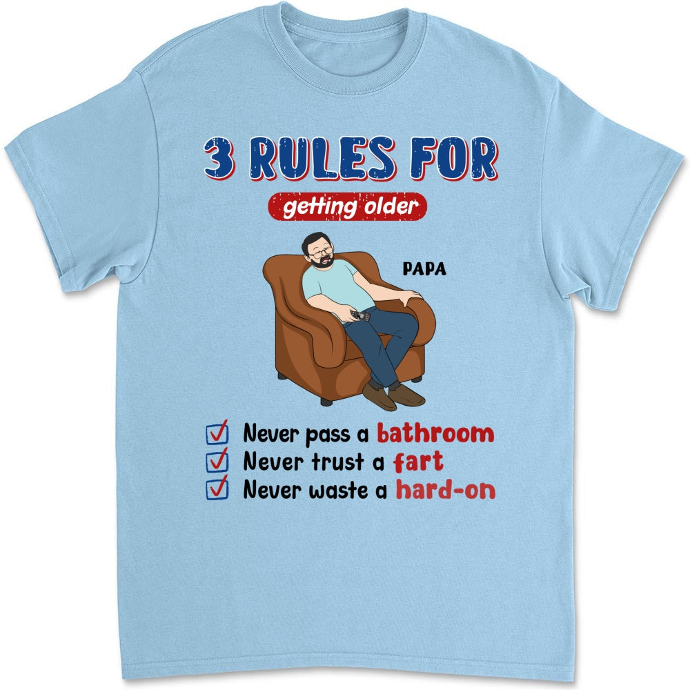 Grandpa Rules Laugh Leak Repeat - Personalized Custom Shirt