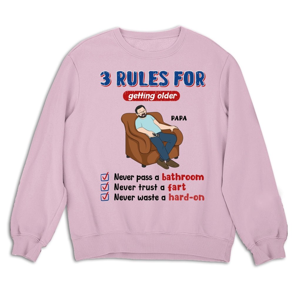 Grandpa Rules Laugh Leak Repeat - Personalized Custom Shirt