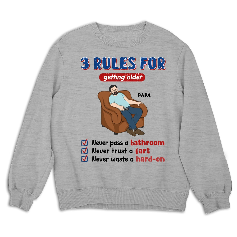 Grandpa Rules Laugh Leak Repeat - Personalized Custom Shirt