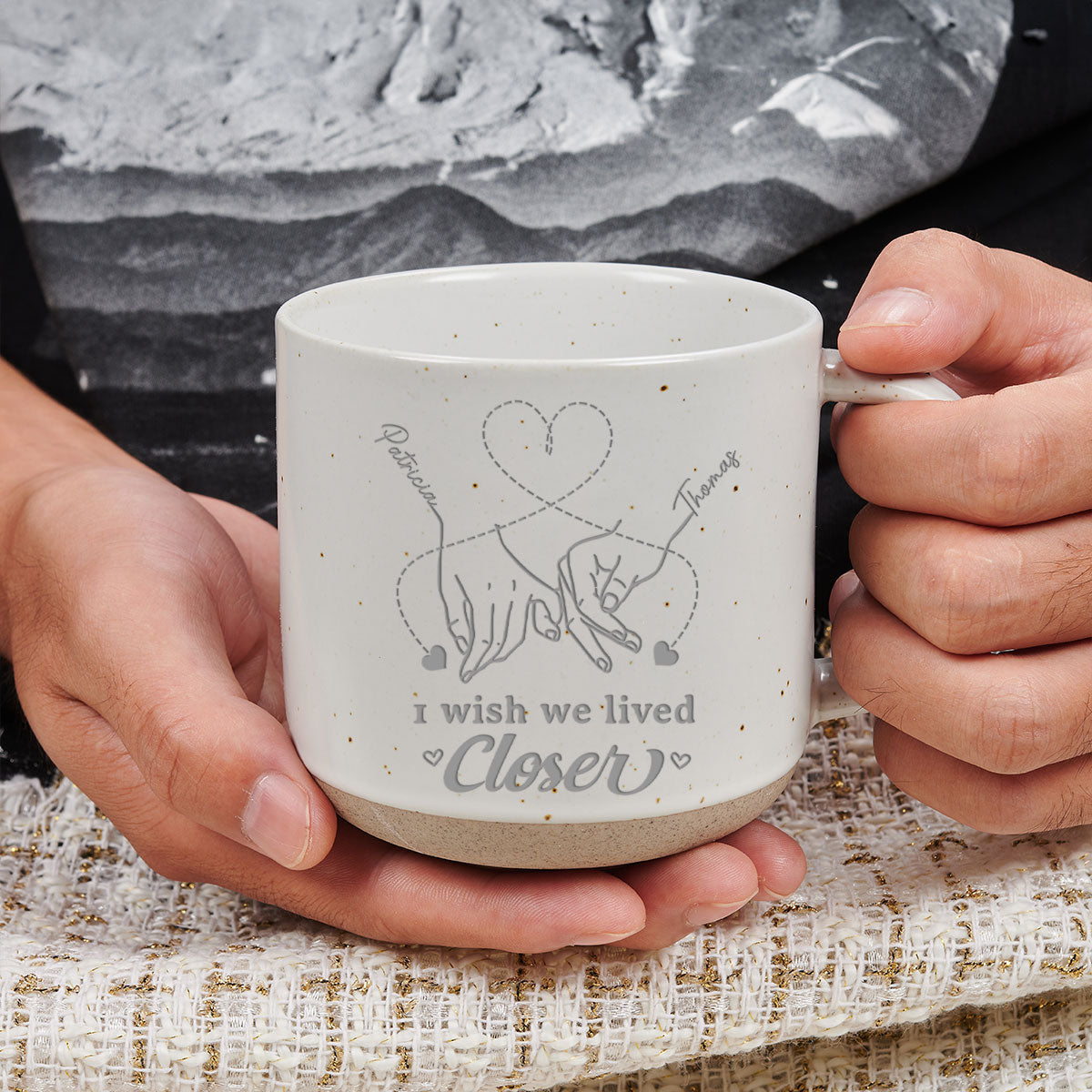 True Friendship Knows No Distance - Personalized Custom Engraved Pottery Mug