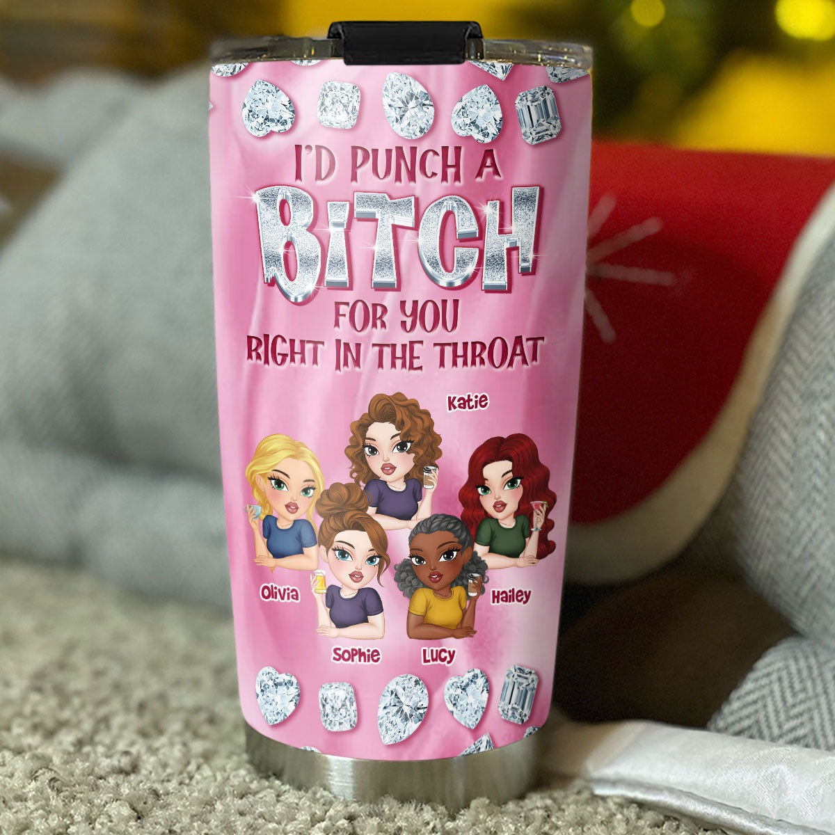 Besties Forever Gemstones - Personalized Custom Tumbler