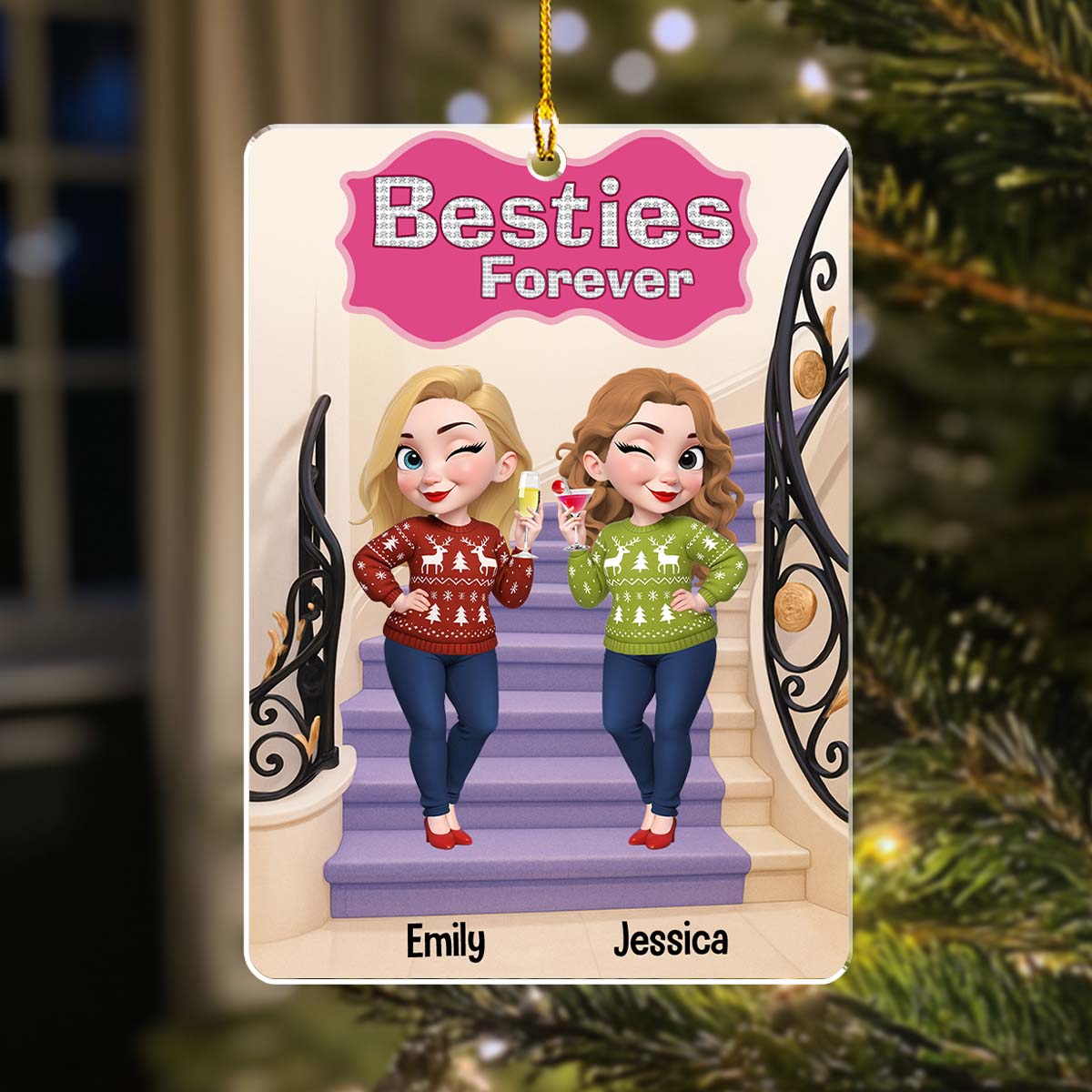 We Sleigh As A Team - Personalized Custom Acrylic Ornament