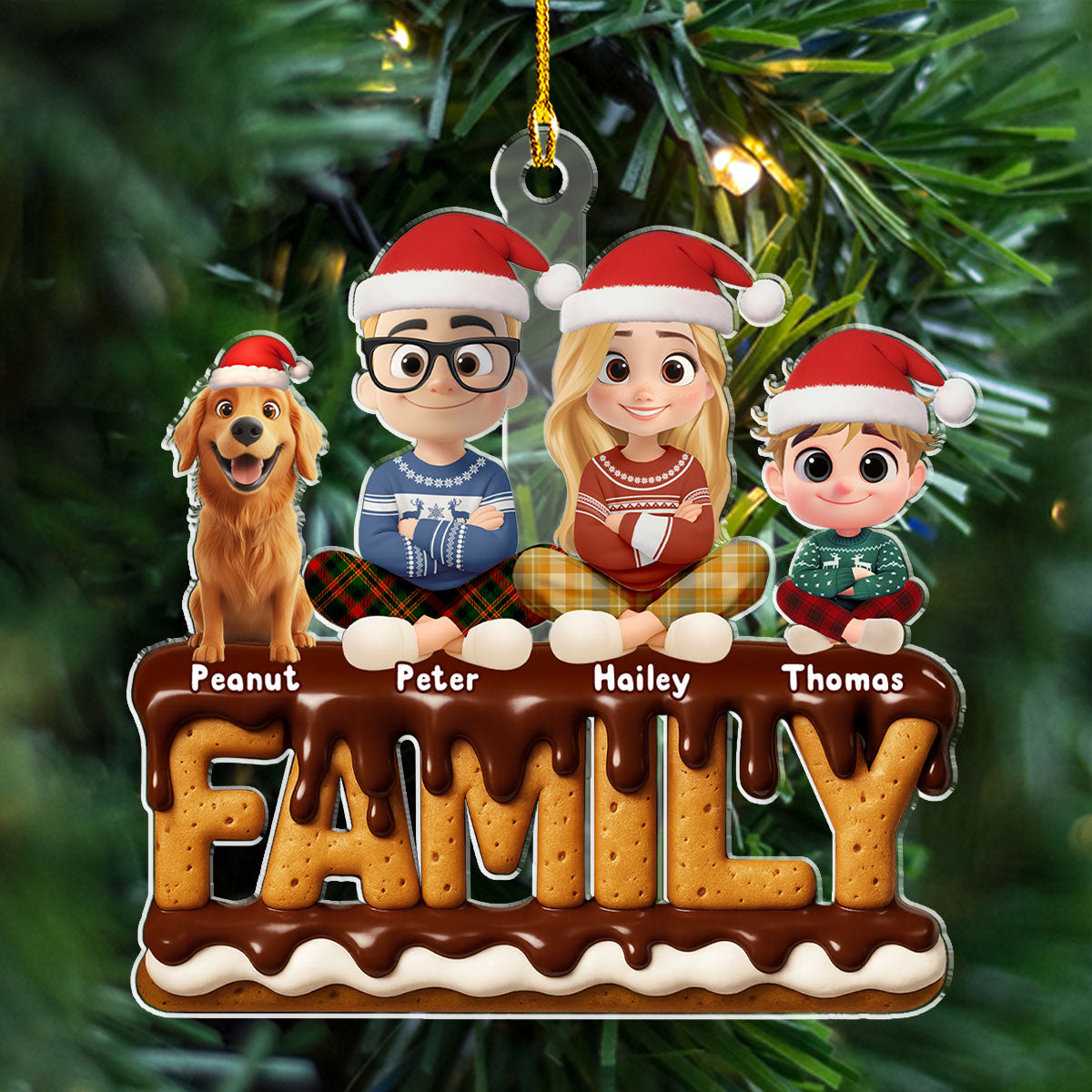 Family Christmas 2025 - Personalized Custom Acrylic Ornament 