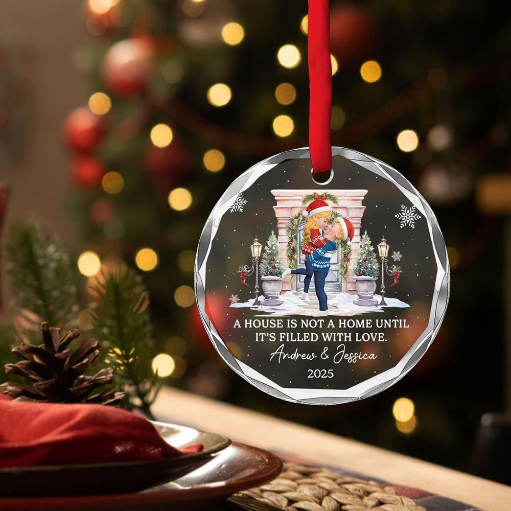 Together We Make A Home - Personalized Custom Glass Ornament