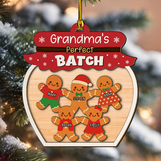 Grandma Perfect Batch - Personalized Custom 2-Layered Wood Ornament