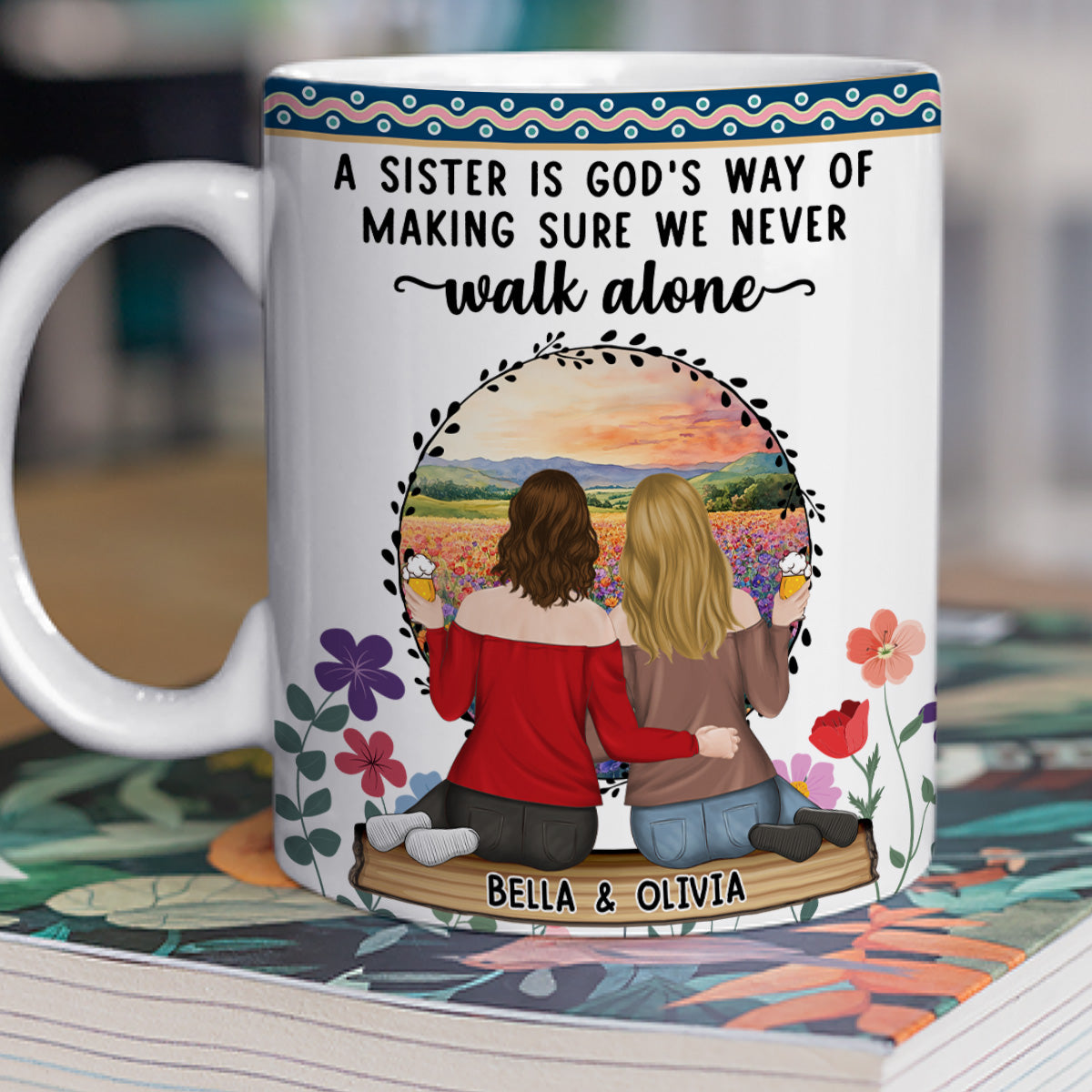 Our Friendship Is A Treasure I Cherish - Personalized Custom Coffee Mug