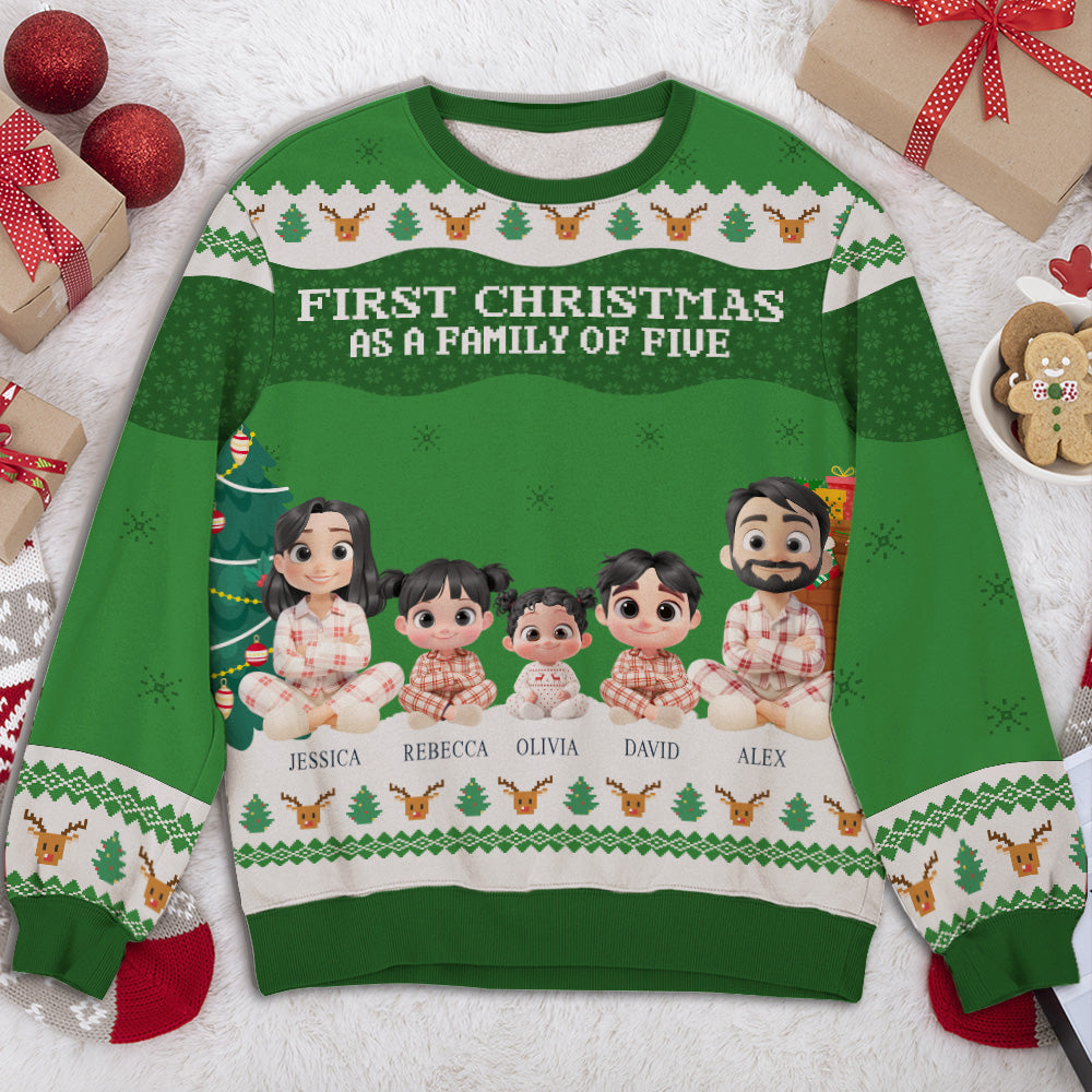 Our First Christmas - Personalized Custom All-Over-Print Sweatshirt