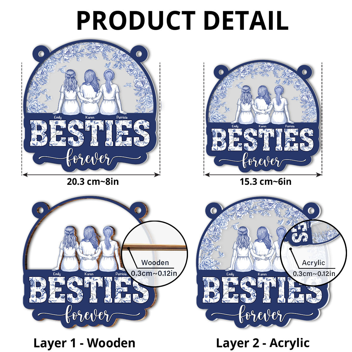 Forever Soul Bestie - Personalized Custom Suncatcher