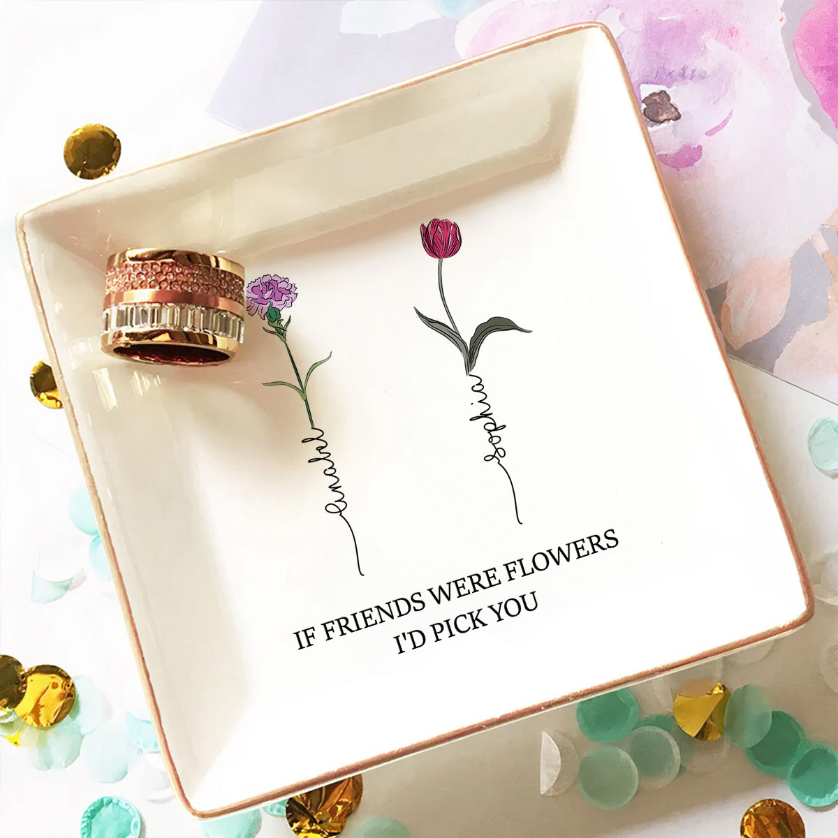 You Are My Flower - Personalized Custom Jewelry Dish