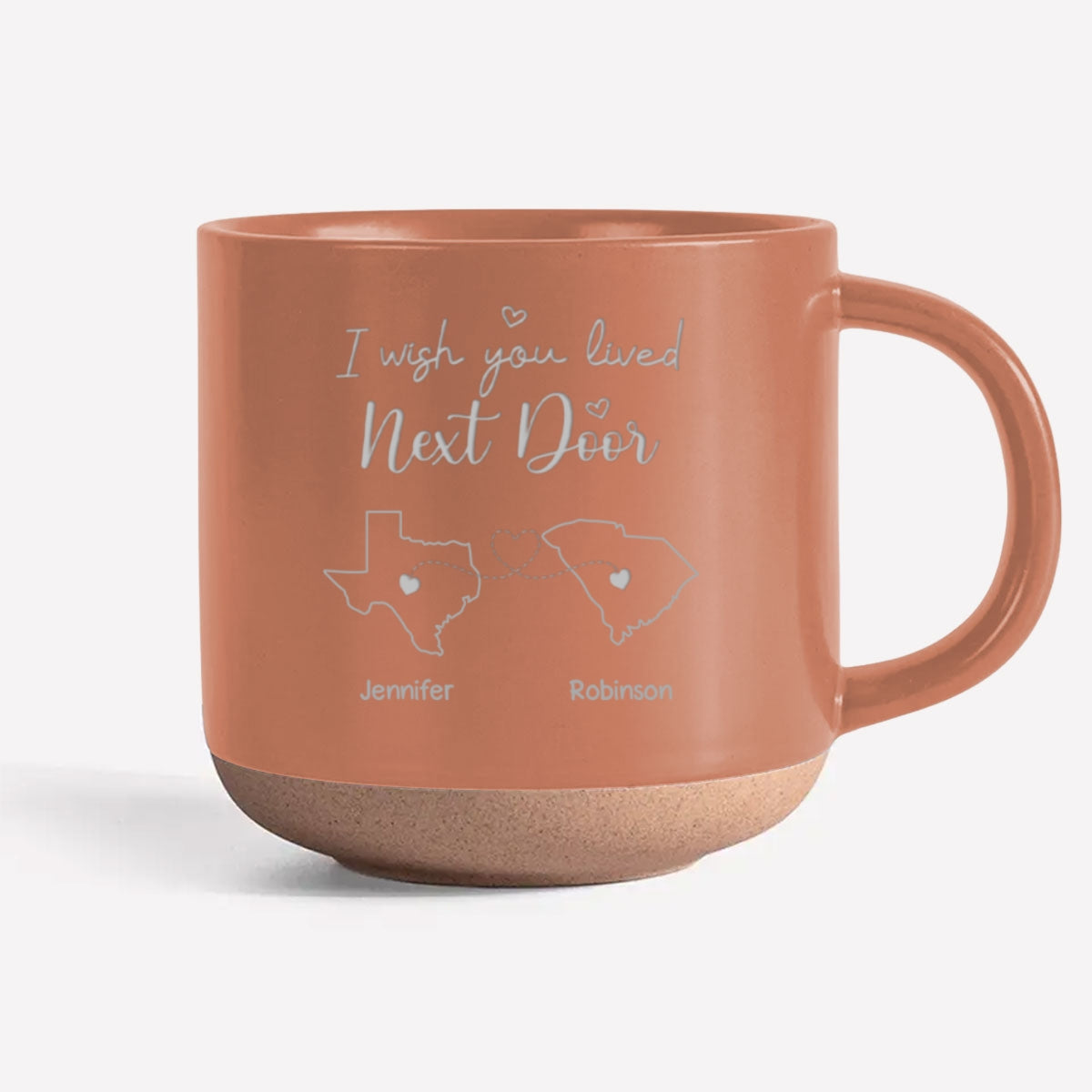 I Wish We Lived Closer - Personalized Custom Engraved Pottery Mug