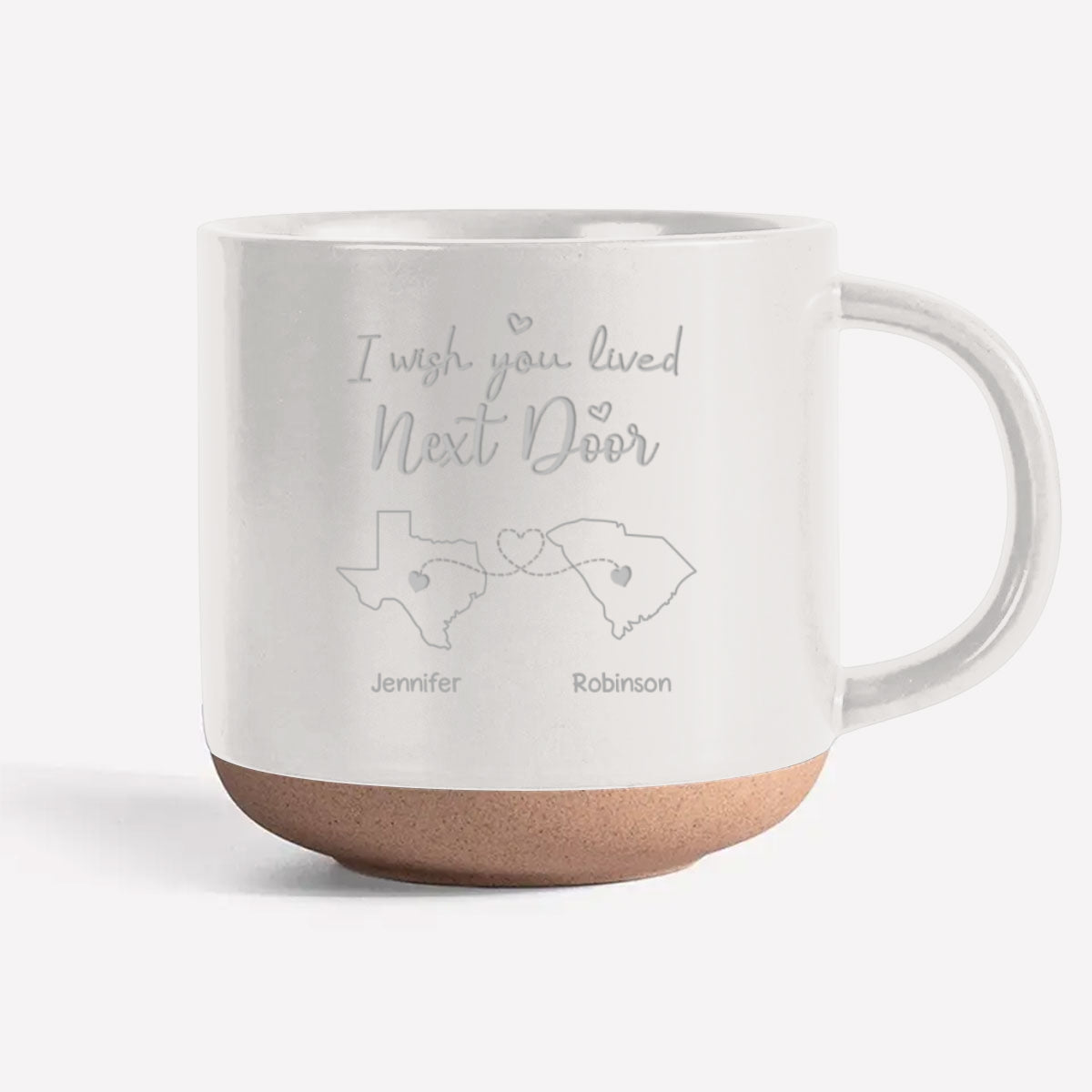I Wish We Lived Closer - Personalized Custom Engraved Pottery Mug