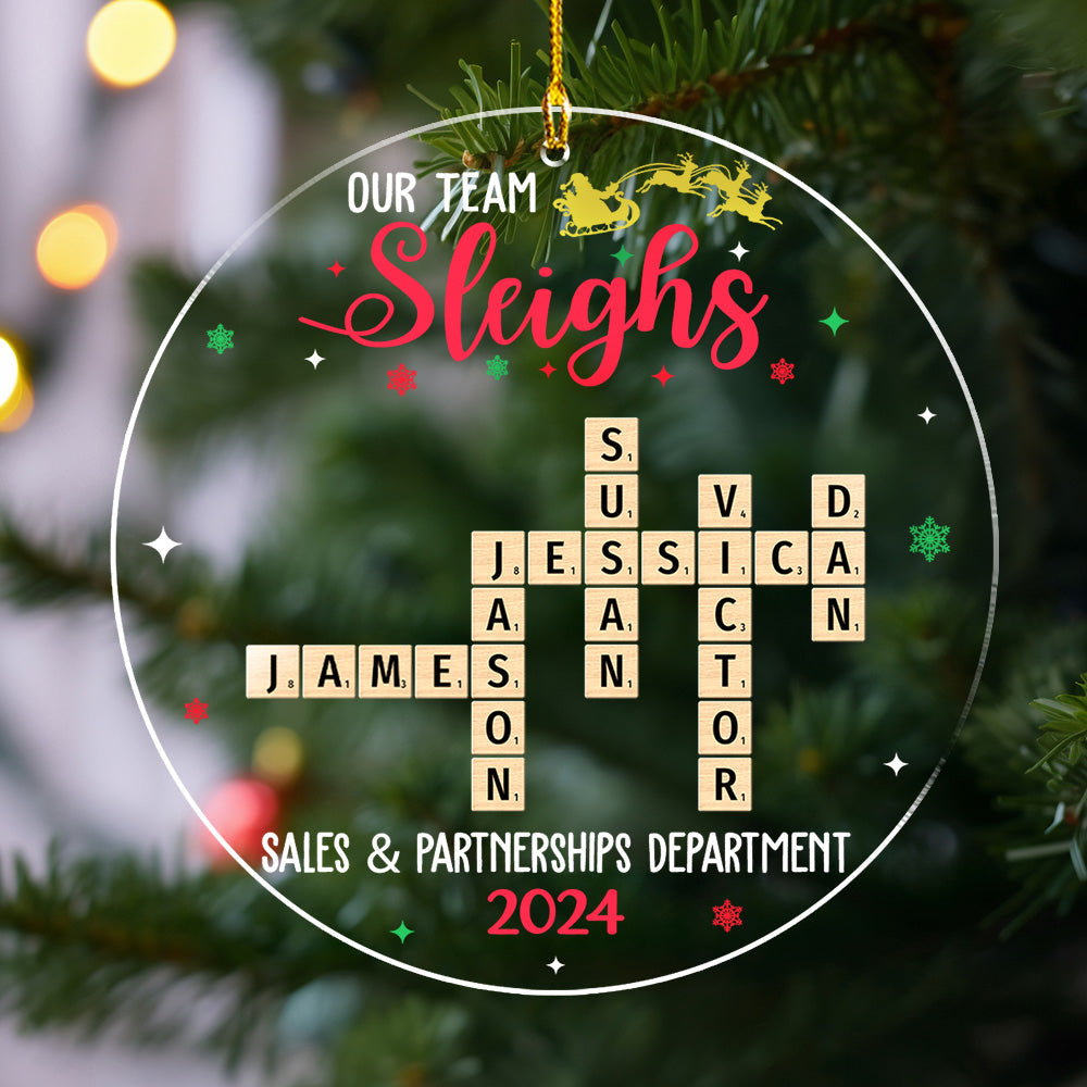 Team Sleighs - Personalized Custom Acrylic Ornament