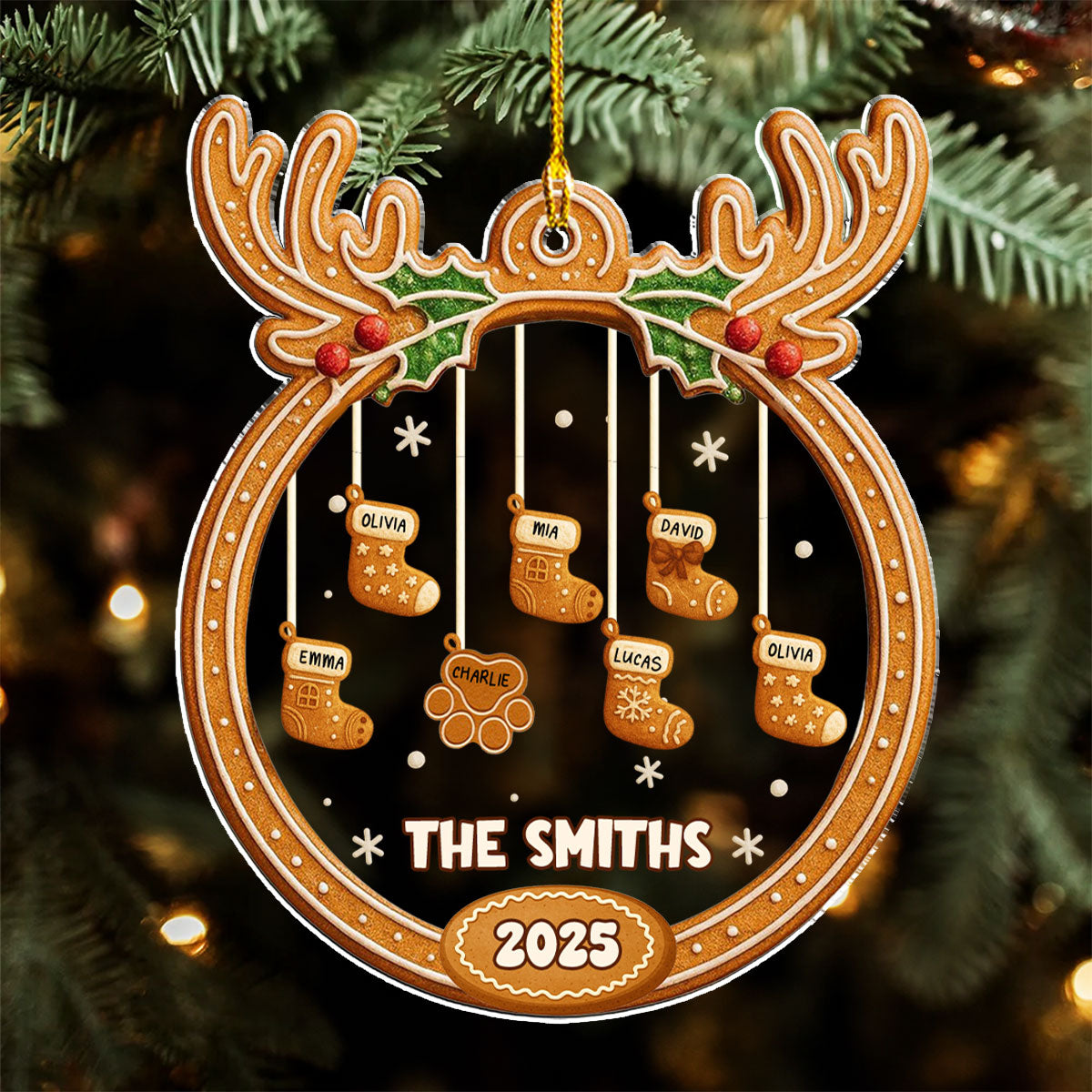 Gingerbread Christmas Memories - Personalized Custom Acrylic Ornament