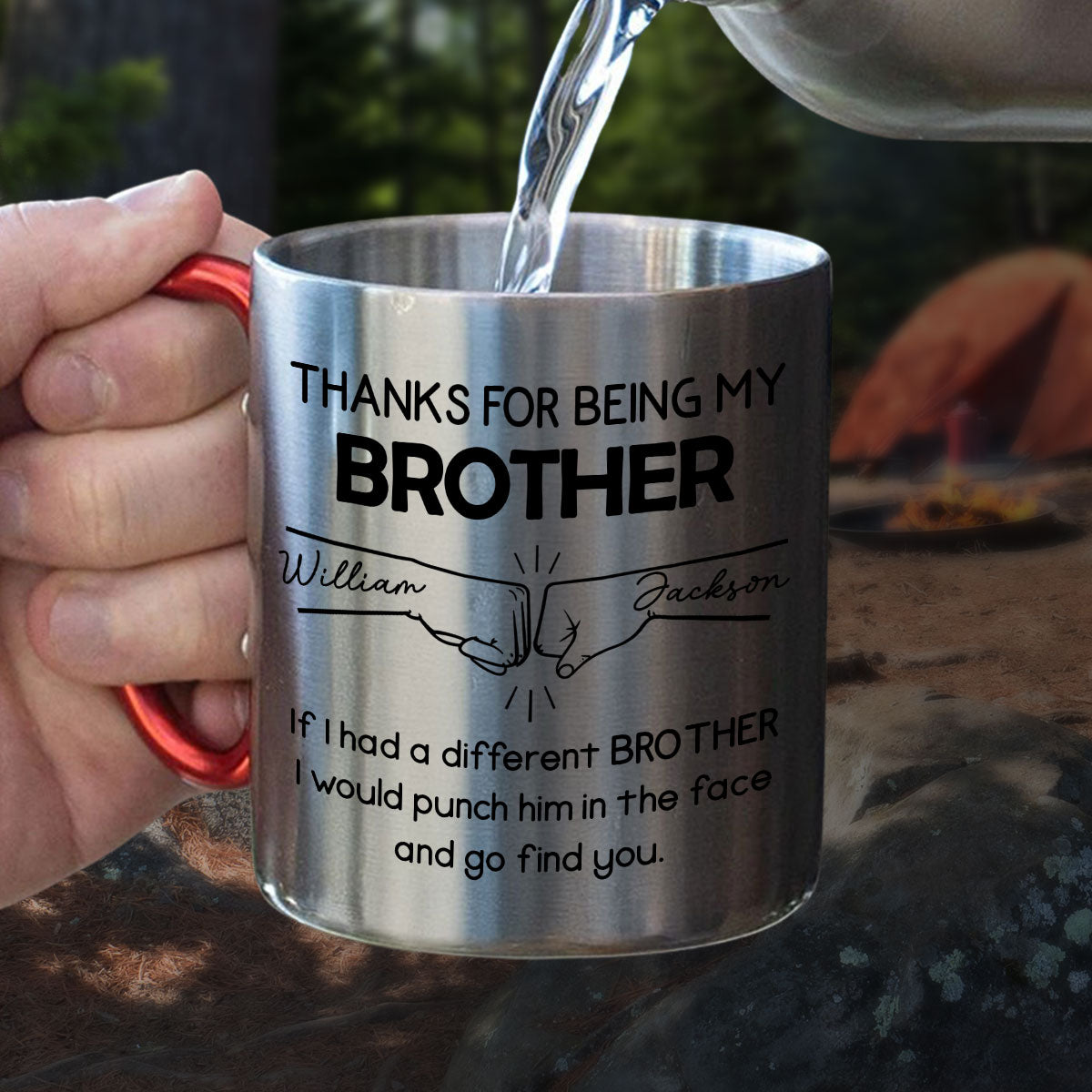 Thanks For Being My Brother - Personalized Custom Carabiner Mug