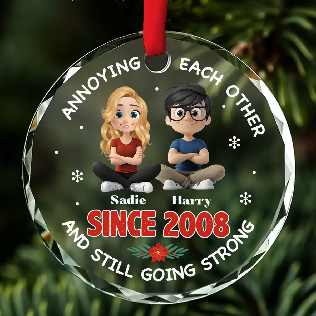 Forever In Love - Personalized Custom Glass Ornament