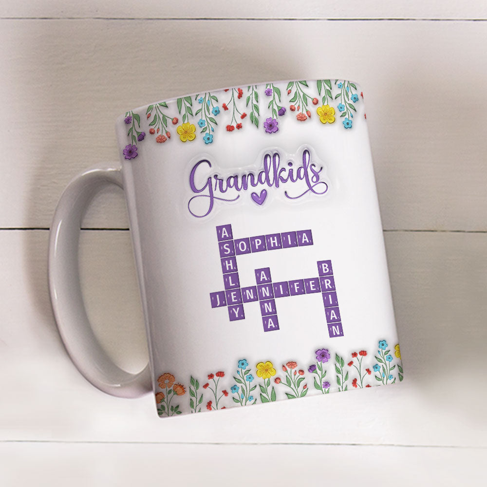 Love My Grandkids Crossword - Personalized Custom 3D Inflated Effect Mug