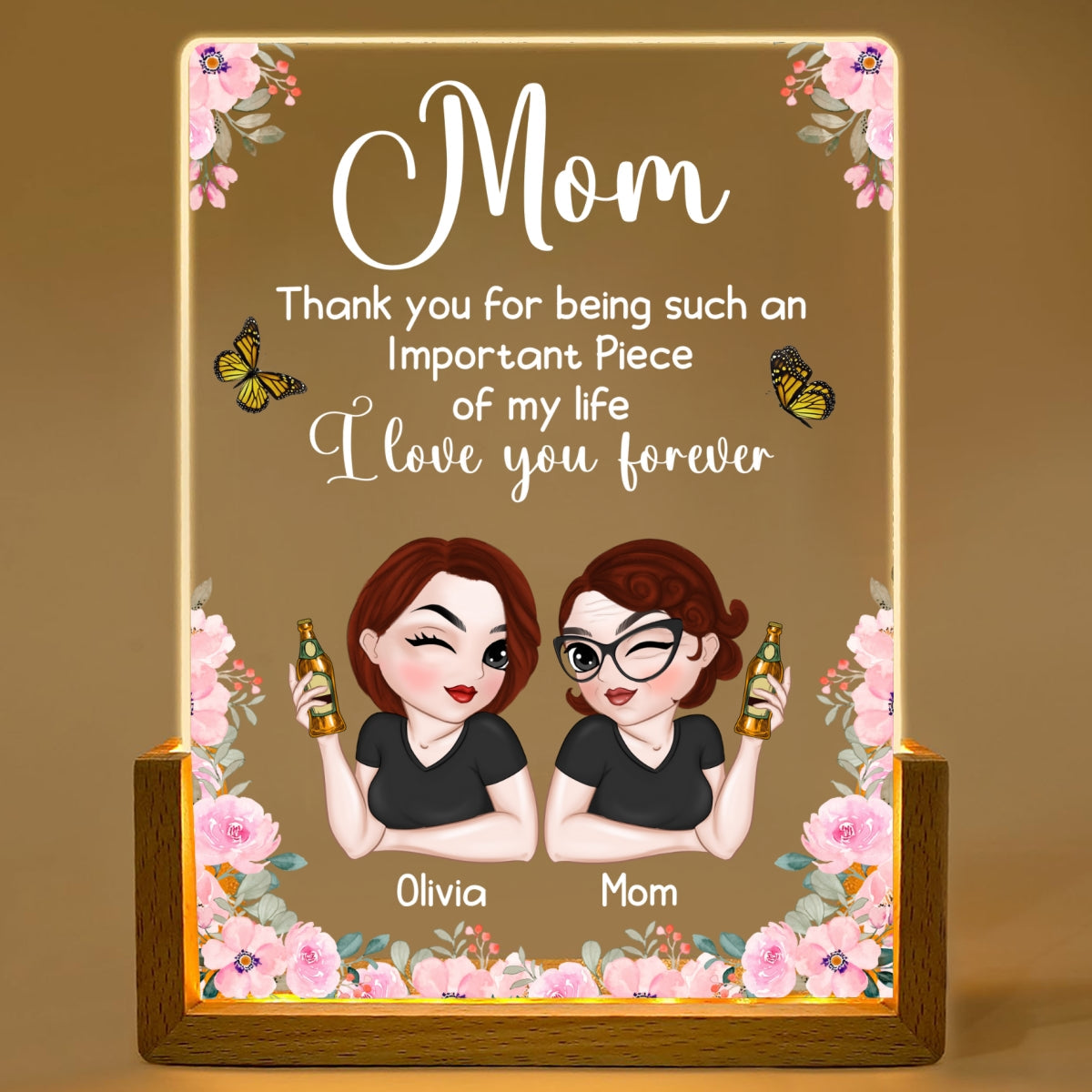 Important Piece - Personalized Custom Plaque With Walnut Base