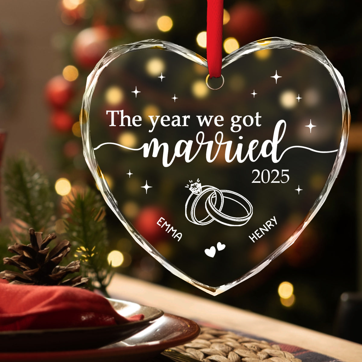 The Year We Got It - Personalized Custom Glass Ornament