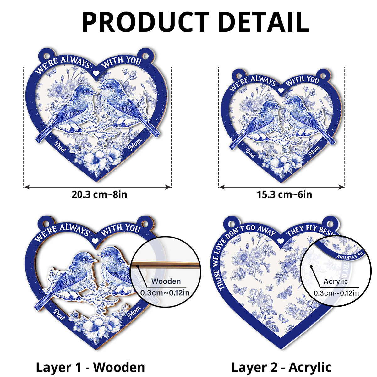 They Fly Beside Us Everyday - Personalized Custom Suncatcher