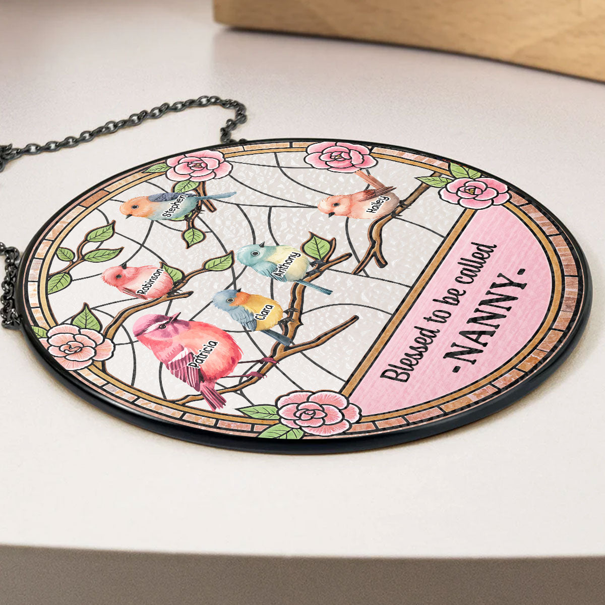 Blessed To Be Called Grandma - Personalized Custom Window Hanging Suncatcher
