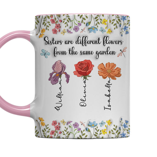 Sisters Make Life More Colorful - Personalized Custom 3D Inflated Effect Accent Mug