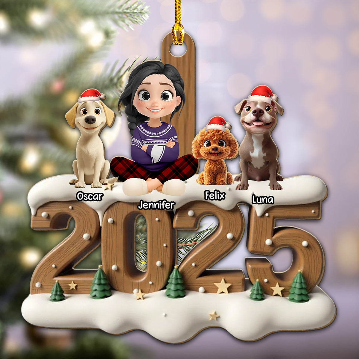 Us From This Year - Personalized Custom 3D Effect Wood Ornament